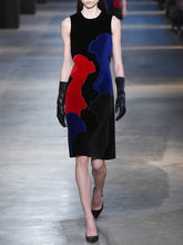 Load image into Gallery viewer, Vintage Velvet Abstract Head Sleeveless Dress