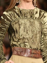 Load image into Gallery viewer, Velvet Drawstring Design Top