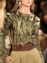 Load image into Gallery viewer, Velvet Drawstring Design Top