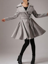 Load image into Gallery viewer, Vintage Flared Wool Coat