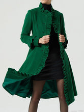 Load image into Gallery viewer, Dark green retro wooden ear coat