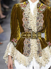 Load image into Gallery viewer, Retro Velvet Lace Patchwork Jacket