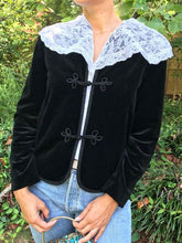 Load image into Gallery viewer, Velvet Lace Panel Sailor Collar Jacket