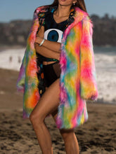 Load image into Gallery viewer, Rainbow Cosmic Fur Coat