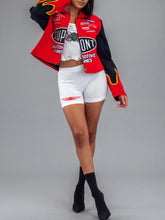 Load image into Gallery viewer, Vtg Navy Du Pont Racing Bomber Jacket