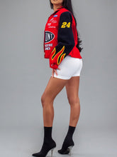 Load image into Gallery viewer, Vtg Navy Du Pont Racing Bomber Jacket