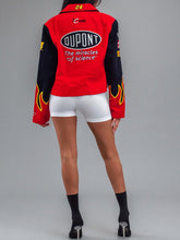 Load image into Gallery viewer, Vtg Navy Du Pont Racing Bomber Jacket