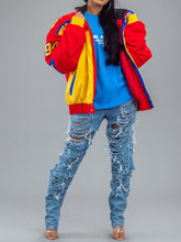 Load image into Gallery viewer, Letter-print Racing Puff Jacket