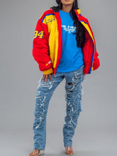 Load image into Gallery viewer, Letter-print Racing Puff Jacket