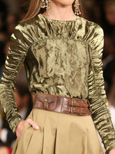 Load image into Gallery viewer, Velvet Drawstring Design Top
