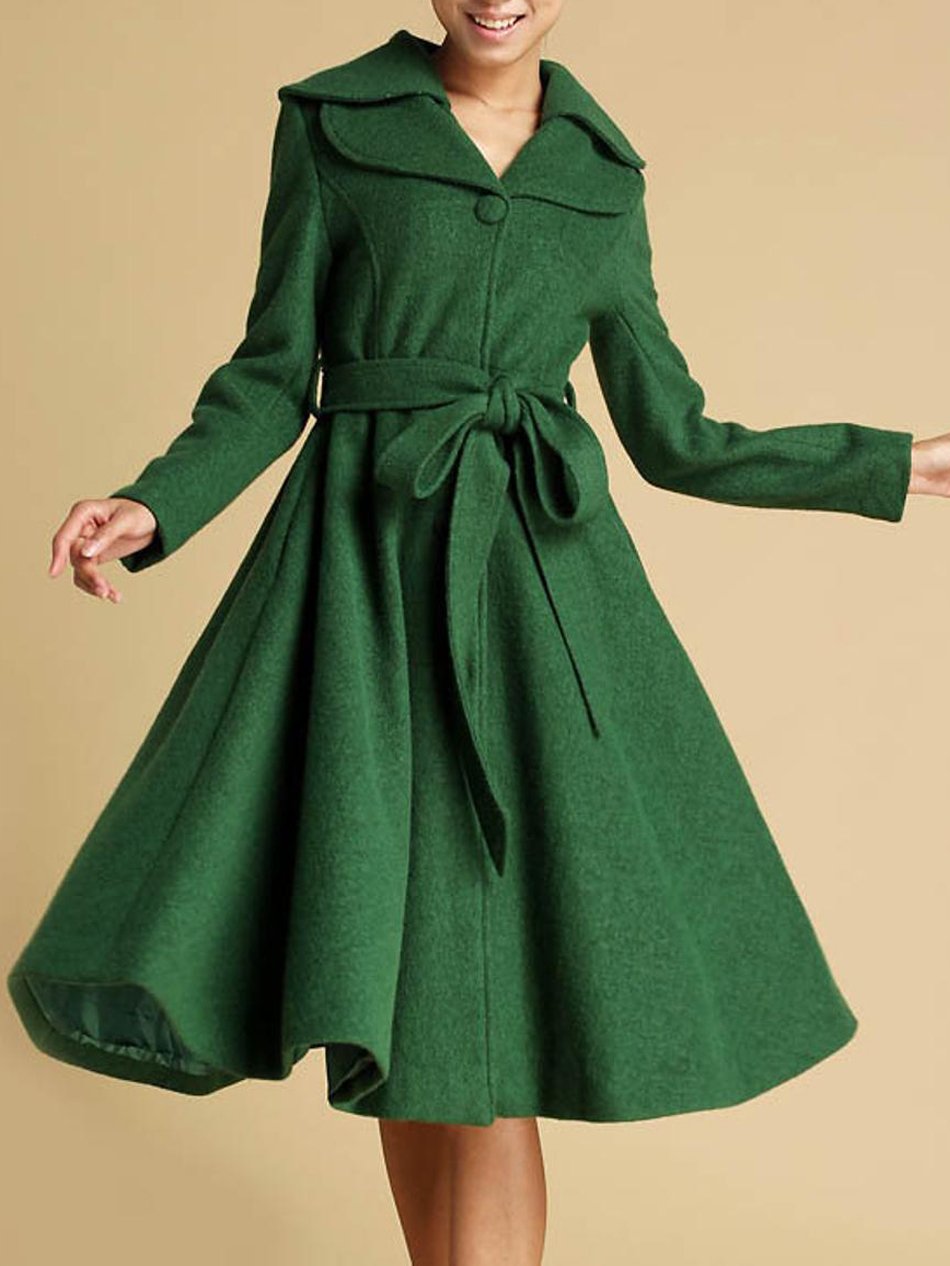 Vintage Flared Wool Coat