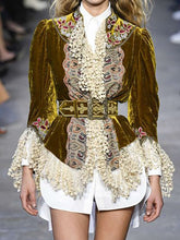 Load image into Gallery viewer, Retro Velvet Lace Patchwork Jacket
