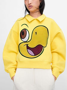 Women's Cartoon Embroidery Sweatshirt