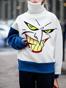 Women's Clown Expression Print Sweatshirt