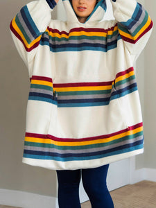 Color Striped Sweatshirt Blanket