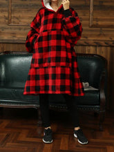 Load image into Gallery viewer, Red Plaid Sweatshirt Blanket
