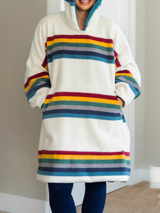 Color Striped Sweatshirt Blanket