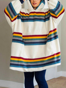 Color Striped Sweatshirt Blanket