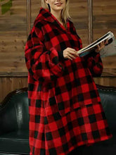 Load image into Gallery viewer, Red Plaid Sweatshirt Blanket
