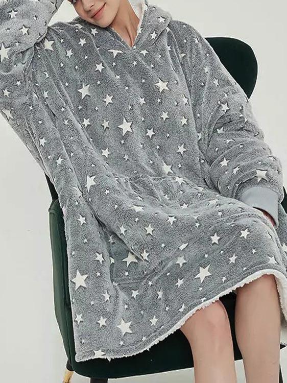 Star Print Sweatshirt Blanket