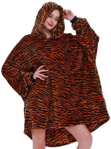 Leopard Print Sweatshirt Blanket